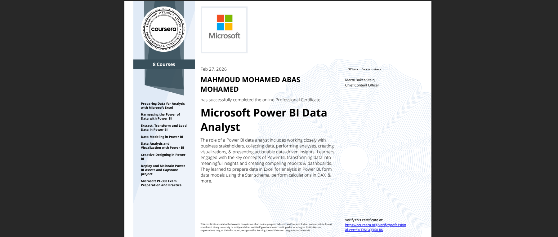 Microsoft Power BI Data Analyst